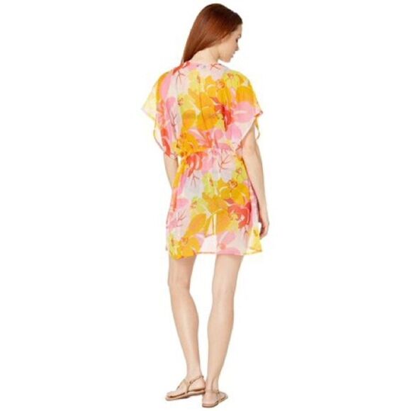 Echo Cutout Floral Kimono Swim Cover-up - Picture 2 of 4